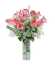 Charming Bi-Color Dozen Roses