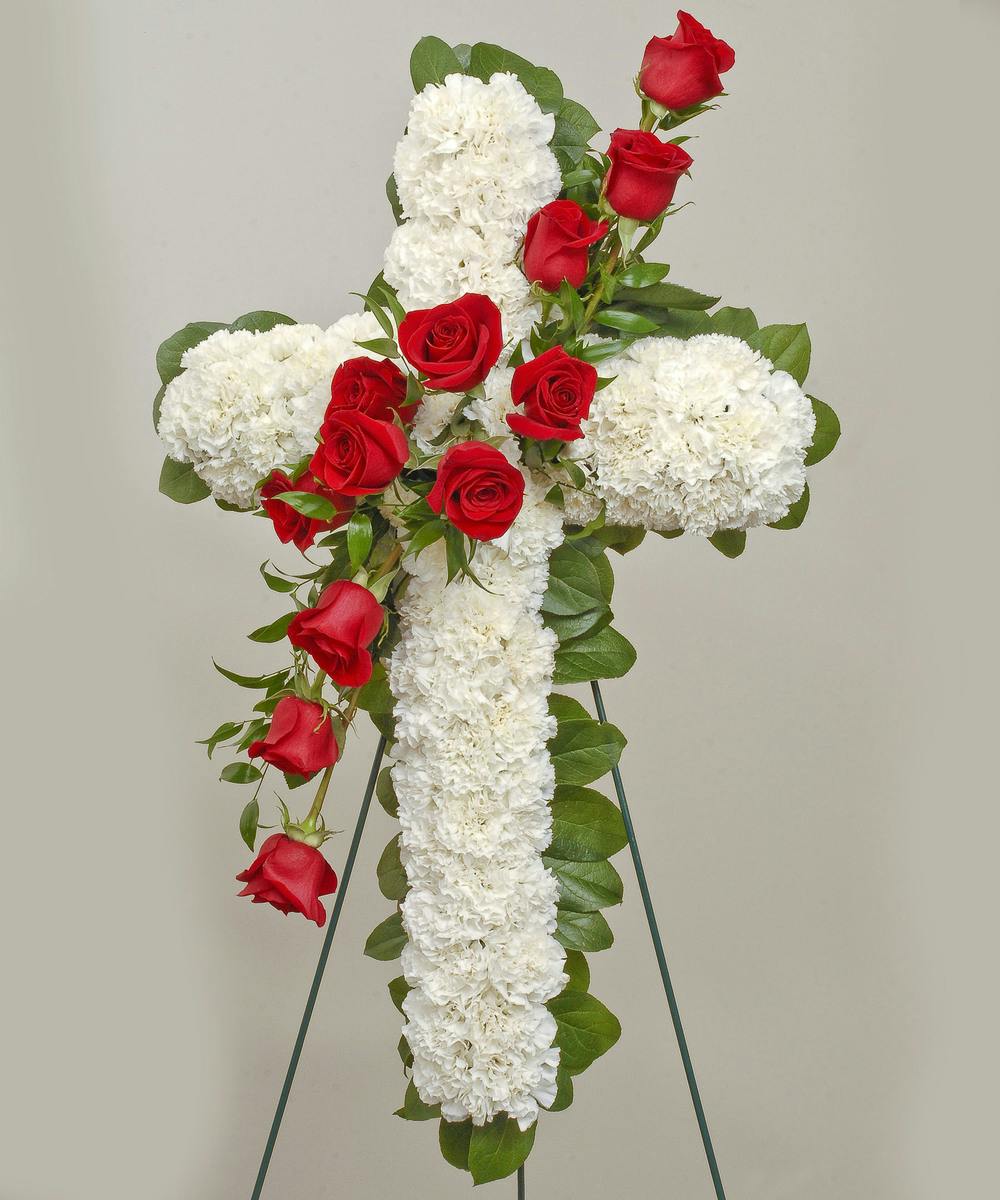 Classic Cross Easel | Evansville Sympathy Flowers