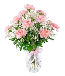Dozen Carnations Vased