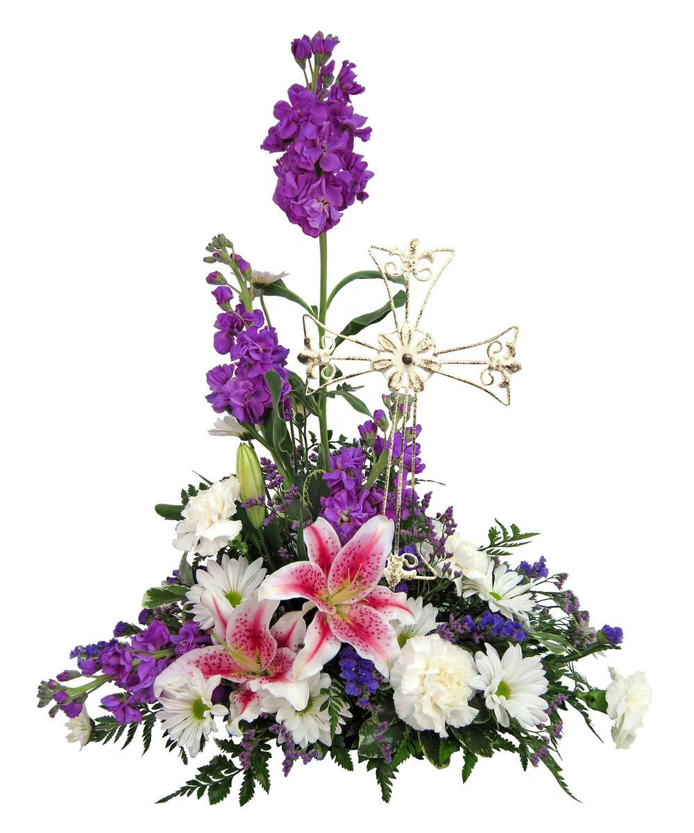 Cross Bouquet Evansville Funeral Flower Delivery