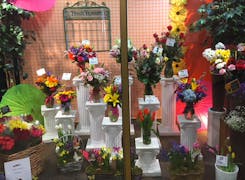 A close look at the lovely bouquets, chilling in our walk-in cooler
